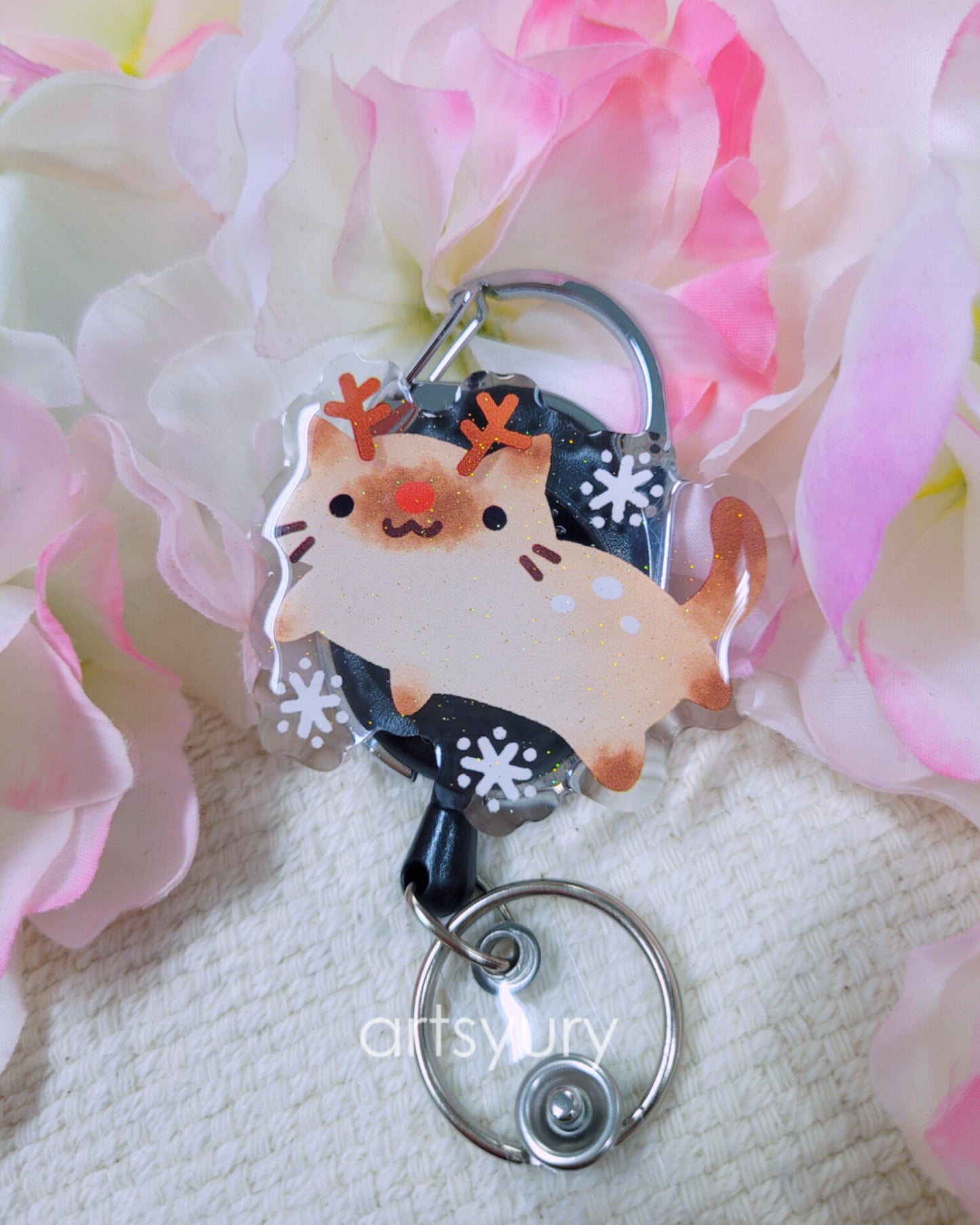 Badge Reel: Kitty Festive Deer