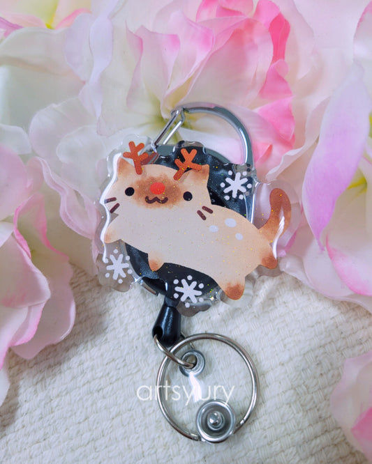 Badge Reel: Kitty Festive Deer
