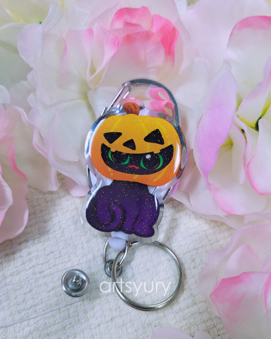 Badge Reel: Kitty Pumpkin