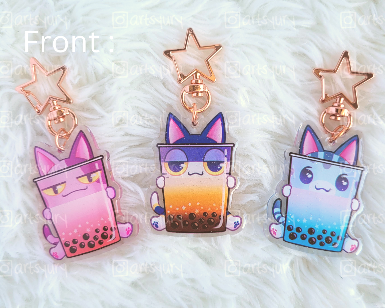 Acrylic Charms: Boba Cats