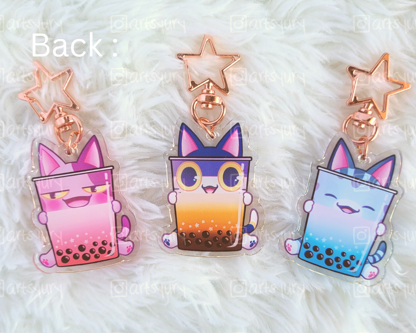 Acrylic Charms: Boba Cats