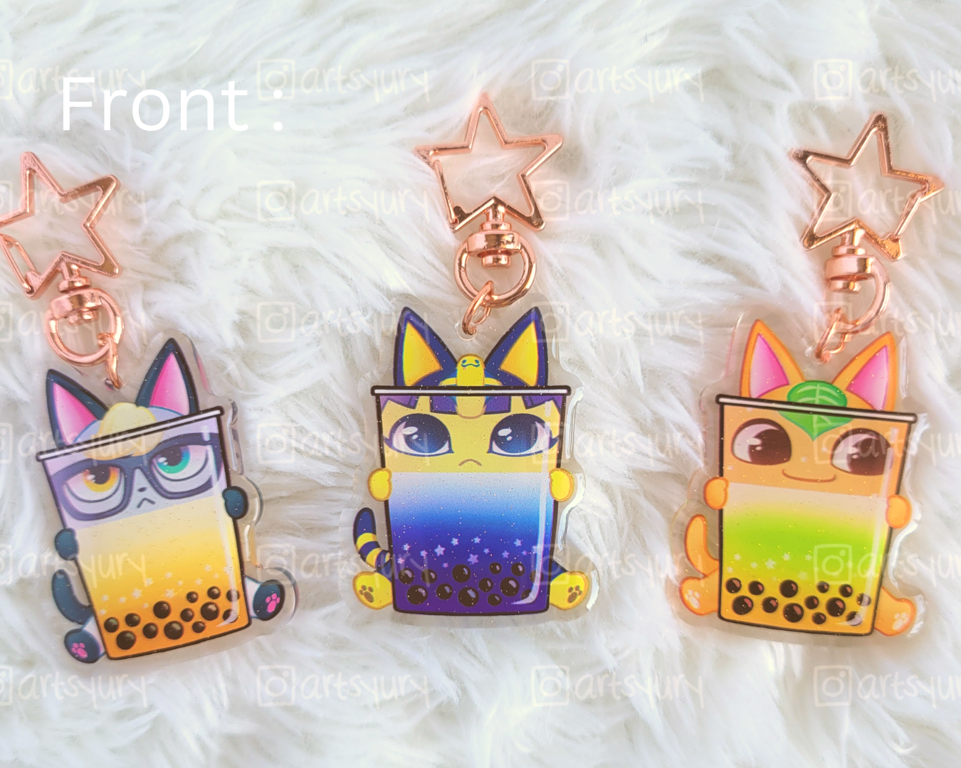 Acrylic Charms: Boba Cats