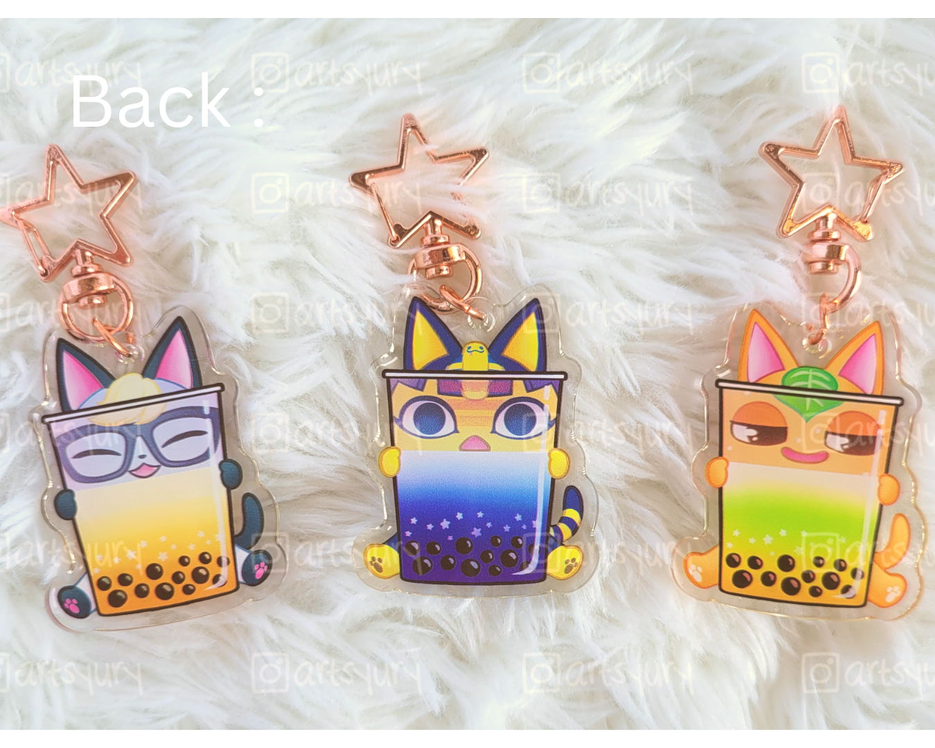 Acrylic Charms: Boba Cats