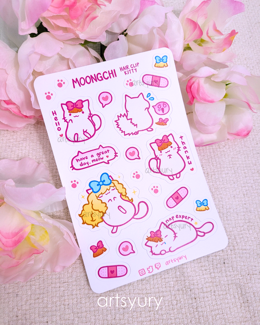 Sticker Sheet: Moongchi Hair Clip Kitty